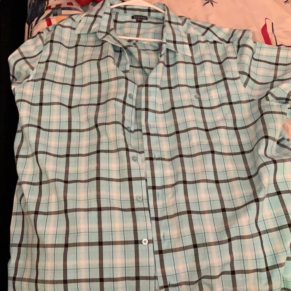 Blue Short sleeve button down shirt